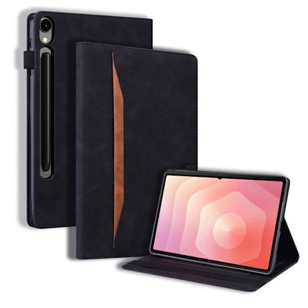 Samsung Galaxy Tab S11 Ultra PU leather protective folio cover with card holder - black