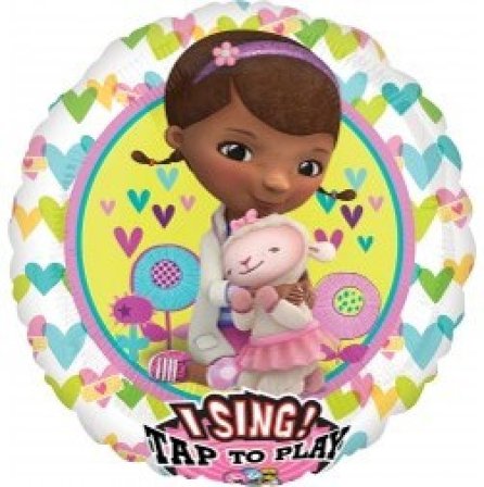 Heliumballong med lyd og motiv av Doc McStuffinss.