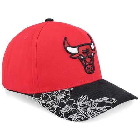 Mitchell & Ness - NBA Rouge adjustable Casquette - Chicago Bulls May Flowers Pro Red/Black A-frame Adjustable @ Hatstore