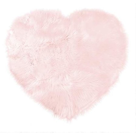 Hjerteformet teppe av imitert saueskinn | Stue, soverom, kjøkken