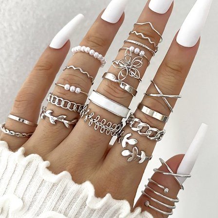 1 Set Legeringsringar Set För Kvinnor Smycken Justerbar Ring För Tjej