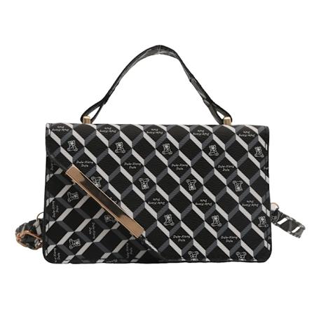 Special-Interest Design Taske 2024 Ny Mode Trykt Tekstur En-Skulder Underarm Taske Sommer Western Style Crossbody Lille Firkantet Taske Black