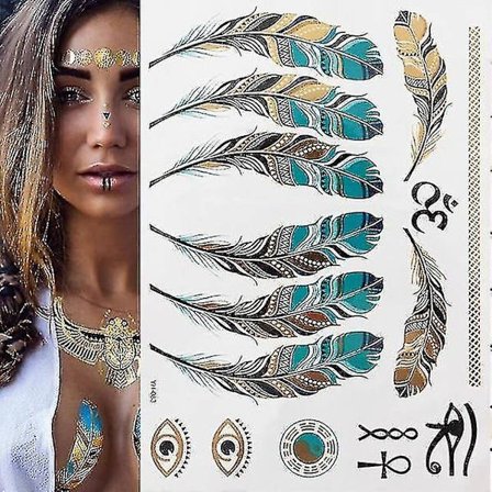 Flash Metallic Waterproof Tattoo Gold ,silver - Women Fashion Design Temporary