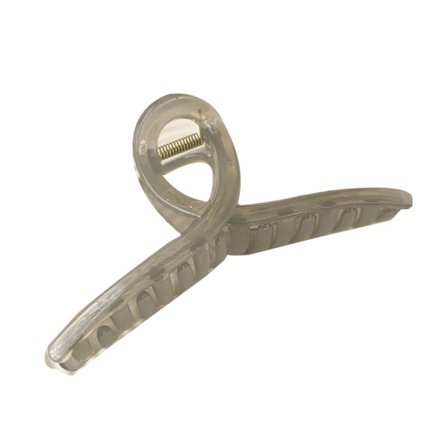 Hårklämma i harts, 15 cm, dekorativ texturerad, starkt grepp, klämmor, L grå