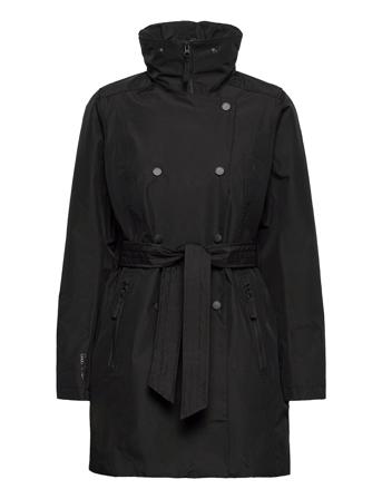 W Welsey Ii Trench Trenchcoat Frakke Sort Helly Hansen