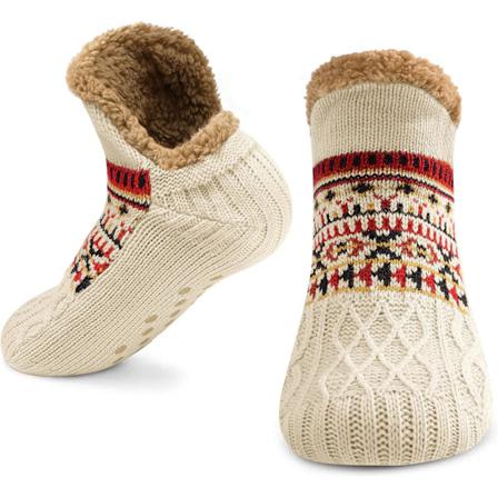 Topplukkede SoveSokker for Voksne Jul Topplukkede SoveSokker Fleecefôret Sklisikre Fluffy Topplukkede SoveSokker Med Grip Topplukkede SoveSokker for 