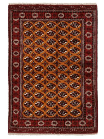 Tapis D'orient Turkaman 142X202 Noir/Rouge Foncé (Laine, Perse)