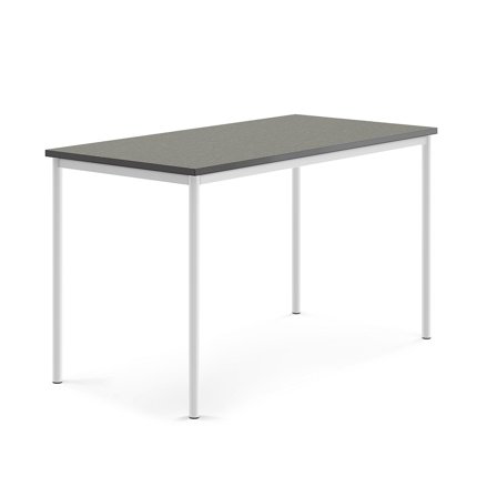 Tisch SONITUS, 1600x800x900 mm, Linoleum dunkelgrau, weiß