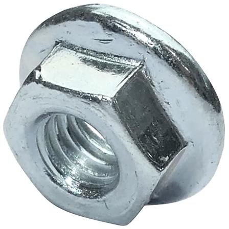 C49644 - Pakke med 100 sekskantede møtrikker med flanger/noteret bund M8 Ekstern 17mm - I kulstofstål Hårdhed 8 - Selvsikrende sikkerhedsmøtrik - Din 