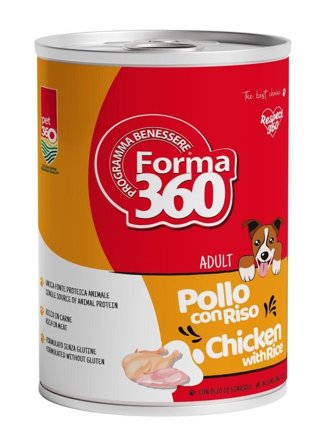 Pet360 Forma360 Cibo Umido Pollo E Riso Per Cani Adulti 400g