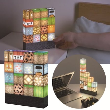 Minecraft Natlampe Byggeklodser Symaskinelampe USB-strøm