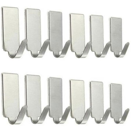 12kpl Itsekiinnittyvä Koti Keittiö Seinä Ovi Ruostumaton Teräs Pidike Koukku Ripustin RUY
