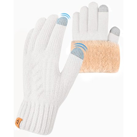 Fleecefodrade Vantar Varma Vinterhandskar Fleece Stickade Handskar Pekskärm Termiska