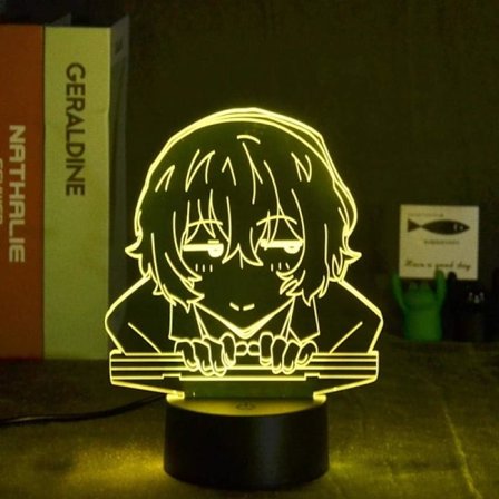 Anime Bungo Stray Dogs Osamu Dazai Lampe Cool 3D Illusion Natlampe Hjem Værelse Dekoration Akryl LED Lys Julegave Lamper (16 Farver med Fjernbetjening