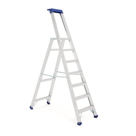 Professional alu stepladder HIGHER, 8 treads, H 1830 mm