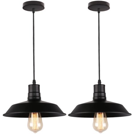 Retro-riippuvalaisin, metalli, riippuvalaisinvarjostin ravintolaan, keittiöön, kahvilaan, loft-tyyliin, 2 kpl