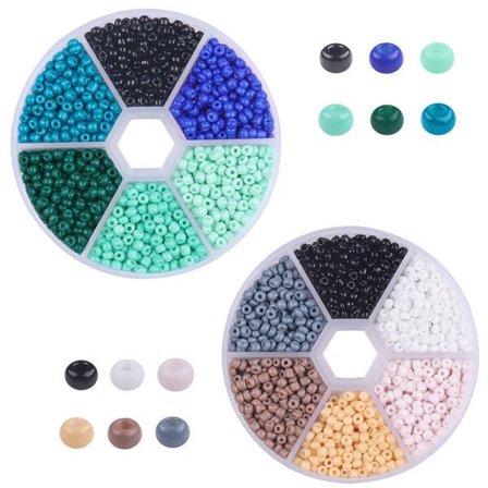 CDQ 3800 stk glassfrøperler, 3 mm armbåndsperler sett, diverse