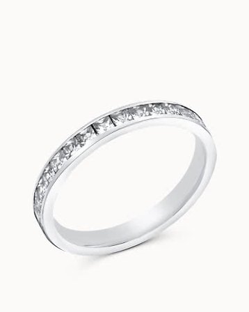 Bague éternité Liza en or blanc 18 carats 2 mm - Bagues de fiançailles et bagues de fiançailles Alliances de Vanbrun