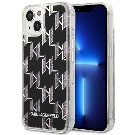 Karl Lagerfeld KLHCP14SLMNMK iPhone 14 6.1" hardcase sort/sort Liquid Glitter Monogram