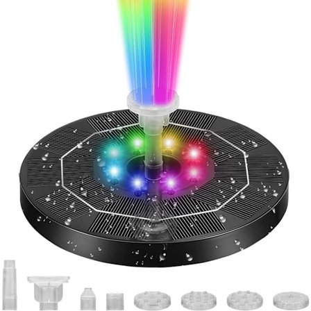 Solcelledrevet springvand - Solcelledrevet springvand med LED-lys