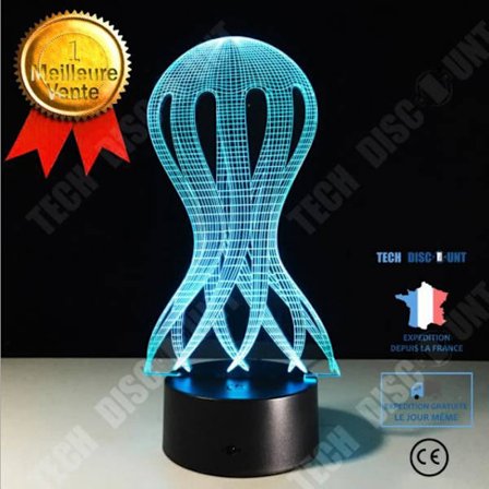 Bordslampa - TD - 3D Illusionslampa - LED - 7 Färger - 3D Effekt