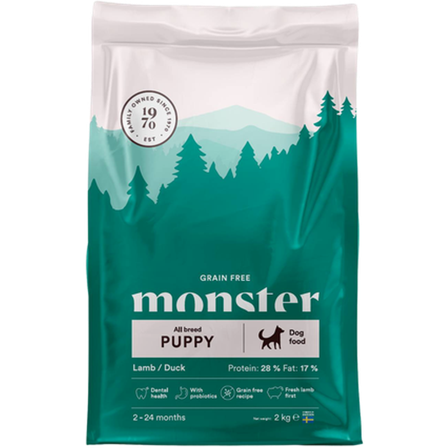 Monster Pet Food - Dog Grain Free Puppy All Breed Lamm og and 12 kg - Hund - Hundefôr & hundemat - Tørrfôr for hund - ZOO.no