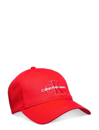 Monogram Cap Accessories Headwear Caps Röd Calvin Klein