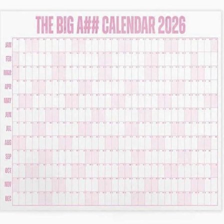 Den Store 2026 Pink Kalender – 84x109 cm Oversized Vægplanlægger med Pen & Klistermærker til Hjemmekontoret