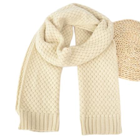 Kvinder Mænd Vinter Tyk Kabel Strik Wrap Chunky Varm Halstørklæde (Hvid)