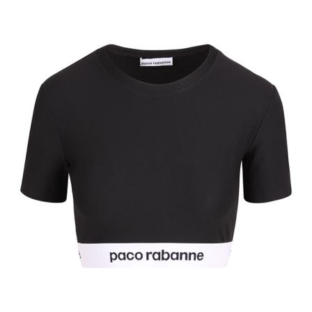 Paco Rabanne, T-Shirts Zwart, Dames, Maat:L