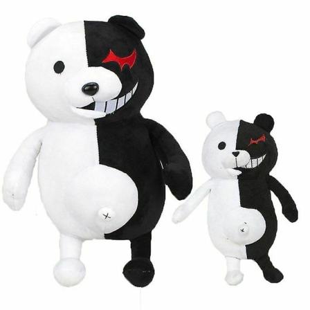 Blød Danganronpa Monokuma sort hvid bjørn Dangan Ronpa plyslegetøjsdukke A