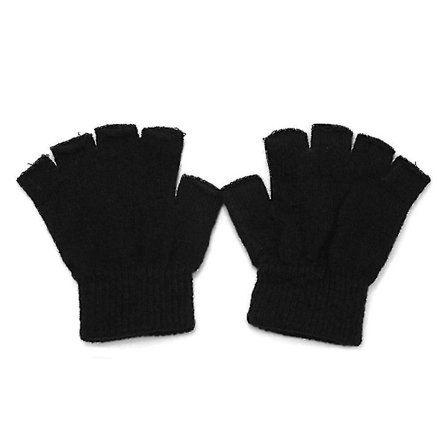 Unisex Vanter til Voksne Halvfinger Vanter Ensfarvede Strikkede Fingerløse Vinter Varme Vanter
