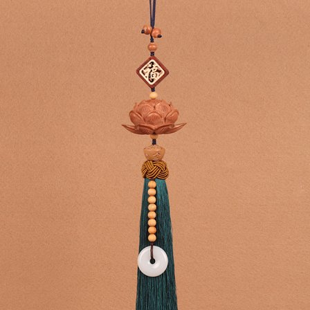 Ferskentræ Lotus Bilhæng Innovative Bagrude Spejl Dekoration Hængende Blå