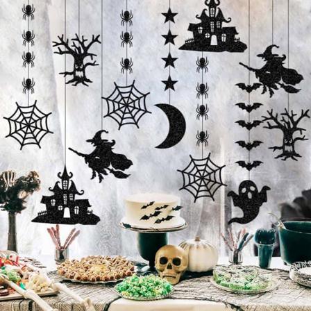 12st Halloween Pull Flower Charm Party Hängande Dekoration