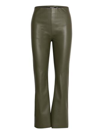 Slkaylee Pu Kickflare Pants Trousers Leather Leggings/Bukser Grønn Soaked In Luxury