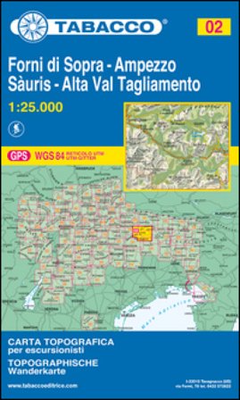 Forni di Sopra. Ampezzo. Sàuris. Alta val Tagliamento 1:25.000 NA