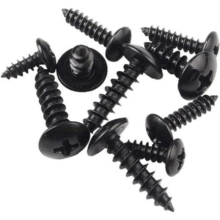 100 stk, M5 x 12mm karbonstål rundhodet Phillips treskruer,