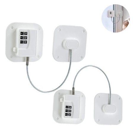 2-pack Kylskåpslås - Starkt Kombinationslås för Kylskåp-XS