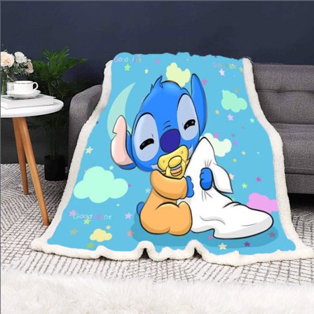 3D digitaltrykt tæppe, Stitch lammeuld fleece tykt tæppe, børnetæppe med aircondition