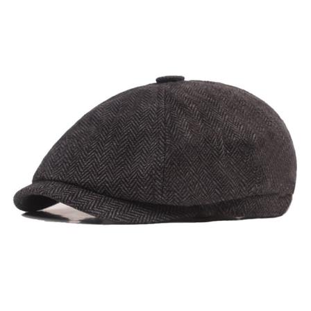 Baskermössa Bomull Basker cap Cap Fiskbens åttkantig cap Dark gray L(56-60cm)