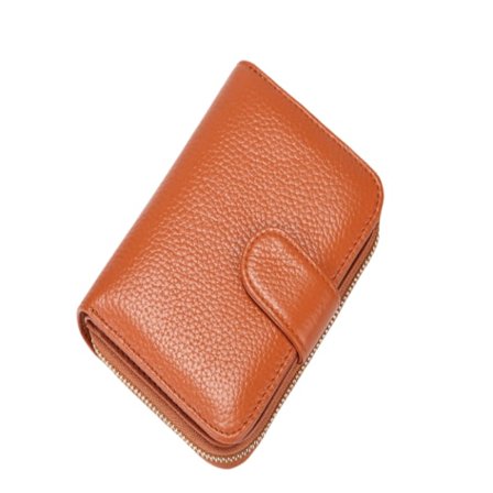 Aito nahkainen haitari korttikotelo lompakko Brown