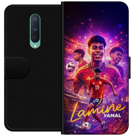 Yhteensopiva Lompakkokotelo OnePlus OnePlus 8 Lamine Yamal jalkapallo juliste Espanjan maajoukkueen pelipaidassa dynaamisella liikkeellä, värikkäil