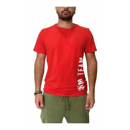 Bikkembergs, T-shirt with logo Czerwony, Mężczyzna, Rozmiar: S