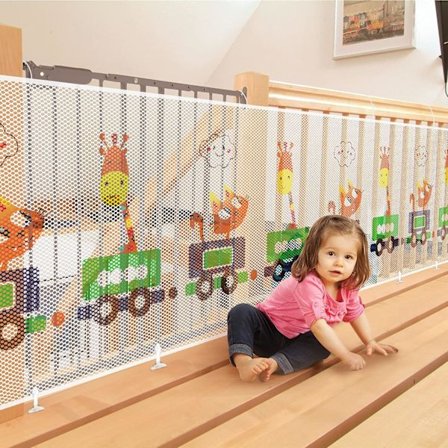 (300 L x 79H CM) Barnesikkerhetsnett, 3 meter barnesikkerhetsnett for trapperekkverk