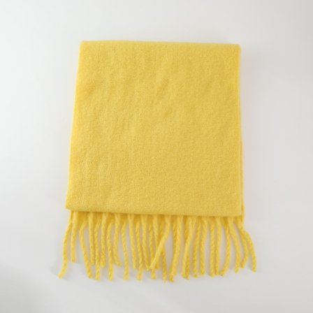Vinternyhet mohairull imitation kashmir enfärgad scarf, förlängd och förtjockad tjock tofs, höst och vinter varm scarf
