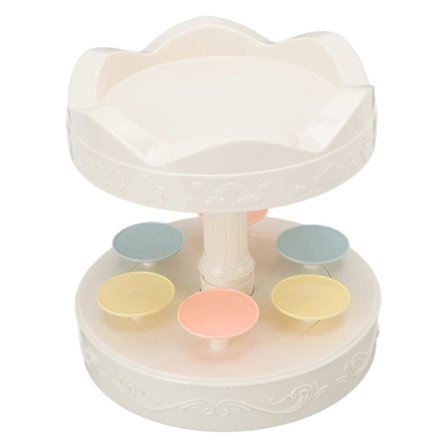 Roterende Dessertmaskin Automatisk Roterende Dobbeltlags Dessertdisplay Stativ Cupcake Display Plate