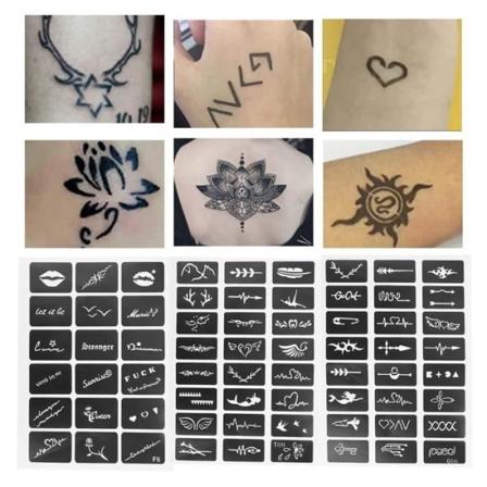 Tillfällig tatueringsmall, tatueringsstencil, för kroppskonst Vuxna Män Kvinnor