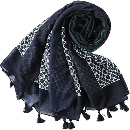 Naisten huivi, kevyt ja pehmeä, suuri ja pitkä, värikäs, tupsuilla, naisten huivi ja shaalit