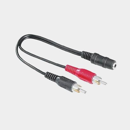 Kabel 10cm (hona) 3,5mm-2xRCA