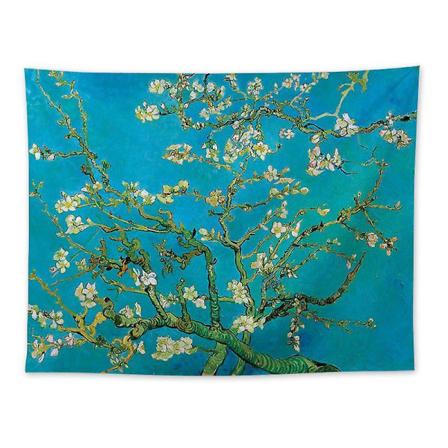 Tapestry Van Goghin Mantelipuun Oksia Kukassa - Seinävaate Taide Koti Sisustus Olohuoneen Makuuhuoneen Kylpyhuoneen Keittiön Yliopiston Huoneen